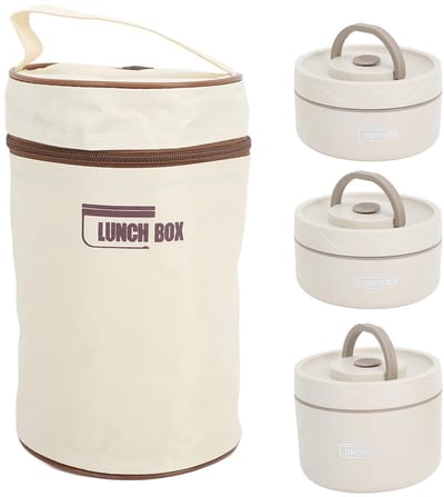 Dailygoods- Lunchcontainer Geïsoleerd - Ronde Thermische Doos - 304 Roestvrij Staal - Deksel Tegen Lekken - Draagbaar Voor Werk/School - Thermosfles