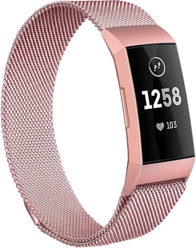 Bandje geschikt voor Fitbit Charge 4 - Roségoud Milanese Band