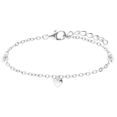 Lucardi Kinder Zilveren armband hartjes - Armband - 925 Zilver - Zilverkleurig - 20 cm