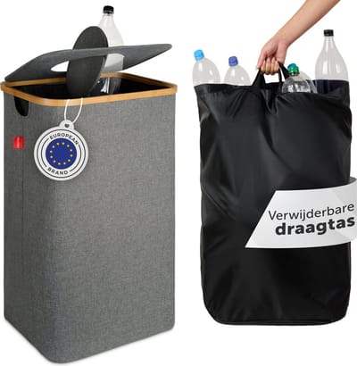 Blumtal - Afvalscheiding - Recycle afvalbak - 100L - Statiegeld container - Lege Flessen - Grijs