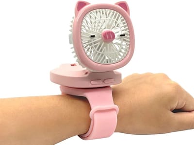 Compacte Draagventilator Met Polsband – Multifunctioneel voor dagelijks gebruik – Roze
