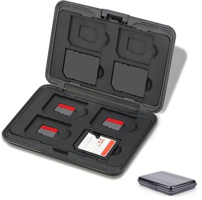 Dailygoods- Kaarthouder Waterdicht - Opbergdoos voor 8 SD/8 TF-kaarten - Geheugenkaart Box - Antistatisch - Geïntegreerde siliconen afdichting - Goed ontworpen - Geheugenkaartenbox