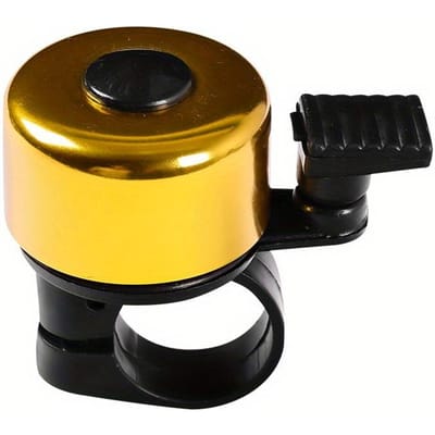 1 pièce Clochette de vélo forte et claire - Petite clochette légère en alliage d'aluminium pour VTT et vélos de route - Facile à installer et à utiliser pour une conduite sûre doré