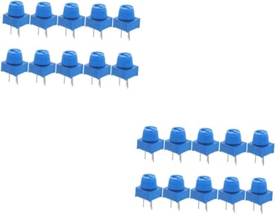 Trim Potentiometer Set - Variabele Weerstand - Elektronica Hobby - Verticale Montage - 17x20x10mm - Donkerblauw