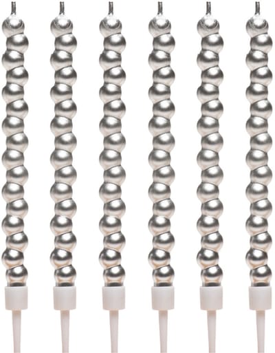 Dekora Silver Bubble Candles pk/6