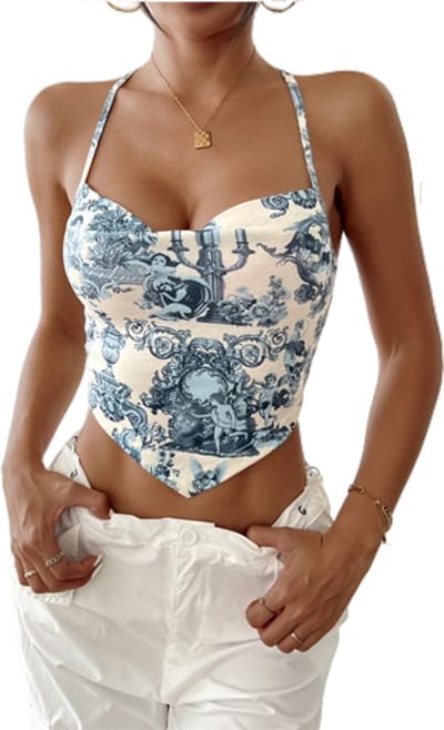 Elegant Topje Delftsblauw - Dames Top - Shirt - Mode - Zomer