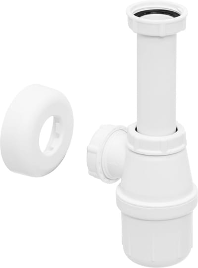 Sifonfles Kunststof - Afvoer Sifon - Sanitair Aansluiting - Duurzaam Materiaal - 1.1/2"xdn40 - Wit