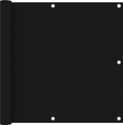 Balkonscherm - 90x300 cm - Oxford Stof - Zwart - Universeel Privacy Doek - Weersbestendig Balkonzeil - Windbescherming & UV-bestendig - Inclusief Bevestigingskoord