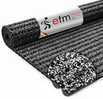 FLOORDIREKT Deurmat - Tegen gladheid - Granulaat gecoat - Grijs - 120 x 100 cm