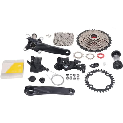 9-Speed Freewheel 11 tot 46T Variabele Snelheid Vliegwiel Crank Voor Achter Derailleur Ketting Staart Haak Set voor Fiets 32T black