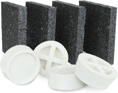 Anti-Vibratie Pads - Schokdempers Rubberen Voetjes - Apparaten Stabiliseren - Waterafstotend Schimmelbestendig - 8 Stuks - Zwart Wit