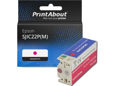 PrintAbout huismerk Inktcartridge SJIC22P(M) Magenta Geschikt voor Epson