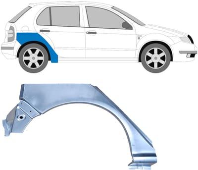 Reparatiepaneel achterspatbord voor Skoda Fabia I 1999-2007 / Rechts