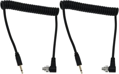 Dailygoods- Flash Kabel 30-100 cm - 2.5mm Connector - PC Elleboog Connector - Stabiele Signaaloverdracht - Duurzaam - Eenvoudige Bediening - Flitskabel