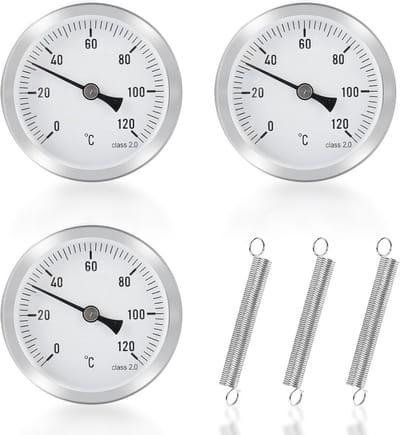 Buisthermometers met Clip-on Veer - Set van 3 - Temperatuurmeting 0-120 °C