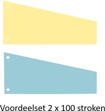 set Scheidingsstroken Office Basics - Trapezium - 100x geel & 100x blauw