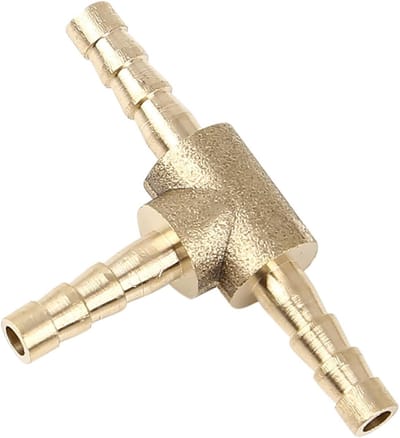 3-Weg T Connector voor Barb Slangen - 4mm Koppeling voor Auto - Messing Slangverbinder