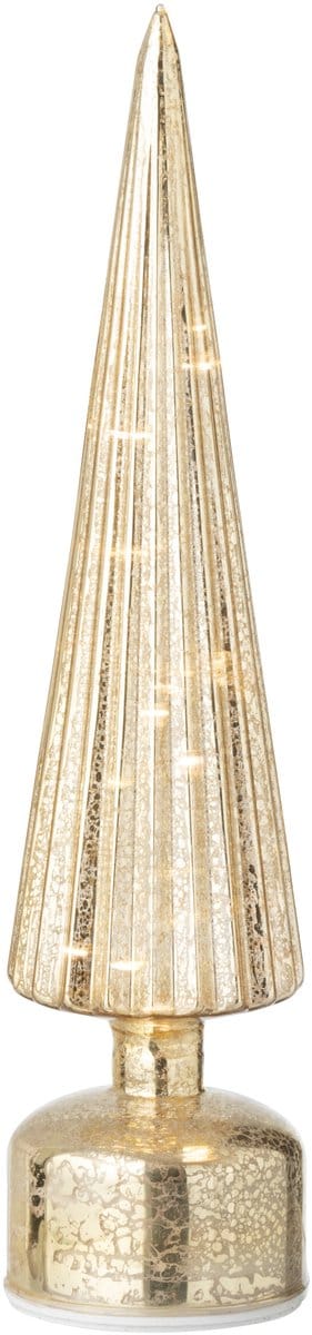 J-Line decoratie Kerstboom Draaiend - glas - goud - large - LED