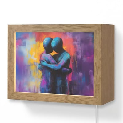 Wandlamp 20x15 cm - Oplaadbaar - Omarmen - Lichamen - Paars - Wandlampen binnen woonkamer - Slaapkamer lamp met kabel - Decoratieve nachtlamp - Vloerlamp snoer