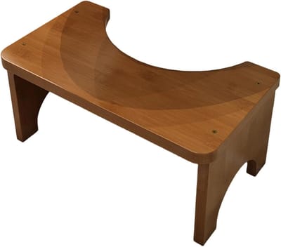 Toiletkruk - Opstapje Badkamer - Comfortabel Zitten - Ergonomische Houding - 37 x 20 x 17 cm - Houtkleurig
