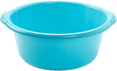 Plasticforte afwasbak teil - kunststof - rond - 10 liter - blauw - Afmetingen 40 x 38 x 15 cm - Huishouden