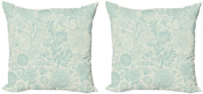 ABAKUHAUS Kussenhoes Set 40x40 cm – Dubbelzijdig bedrukt – Lichtgroen/Blauw