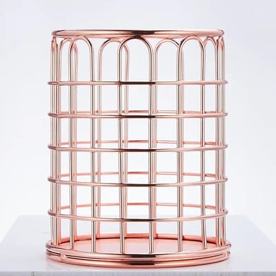 1 st. Rose Gold Home Desk Stationery Decor Pen Potlood Pannenlap Container Organizer Make-upkwasten Opbergruimte Bureau Bureau-accessoires