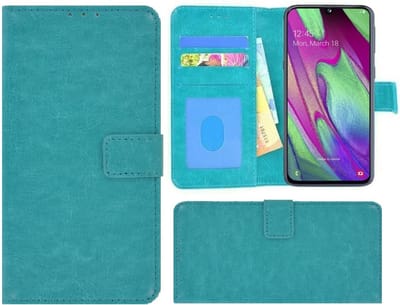 Pearlycase Hoes Wallet Book Case Turquoise Geschikt voor Samsung Galaxy A40