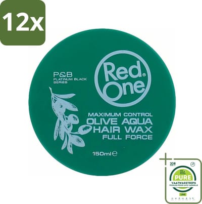 Red One - Haarwax - Cobra Aqua - Maximale Controle - Voor Krachtige Hold & Glans - 150 ml - Voordeelverpakking - 12 stuks - Haarwax - Styling wax
