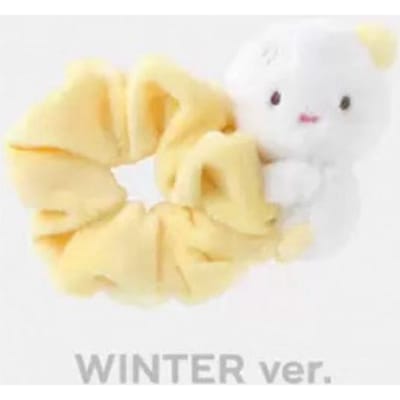 (VOORAFGAANDE BESTELLING) aespa - [SYNK] : PARALLEL LINE] 2025 LIVE TOUR ENCORE OFFICIËLE MD SCRUNCHIE WINTER beige