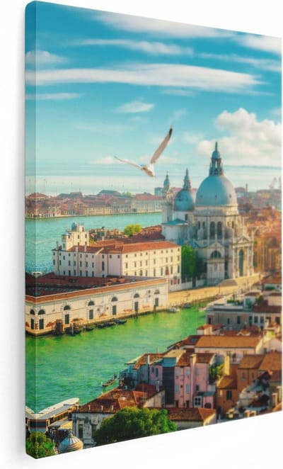 Artaza Canvas Schilderij Venetië Stad vanuit Boven - 30x40 - Klein - Foto Op Canvas - Canvas Print