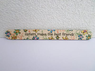 Jean Products - Nagelvijl - sisters make the best friends - Beige - 17,8 cm lang - 2 cm breed - 4 mm dik - 1 nagelvijl in een hoesje