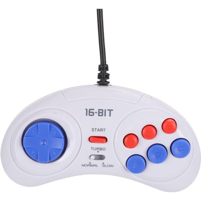 16-bit 9-pins mini handheld gameconsole ergonomische gamingcontroller wit voor Sega white