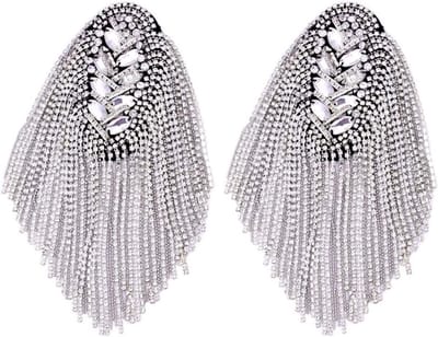 Tassel Epaulet Schouderpad met Strass voor Kostuum - Decoratieve Schouderbadge voor Pak en Outfit