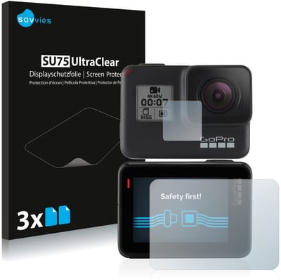 Savvies - Screenprotector voor GoPro Hero 7 Black - Folie Beschermfolie transparant 6 Stuks
