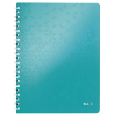 Leitz WOW collegeonderlegger, A4-formaat, 80 geruite vellen, transparante pocket, FSC®-gecertificeerd, ijsblauw