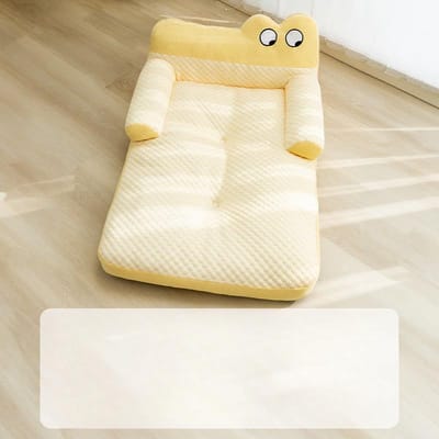 Grands yeux mignon printemps été chien glace doudou cool chenil pour chien quatre saisons universel litière pour chat dos coussin pour chien canapé pour animaux de compagnie XL  100*75*40 white