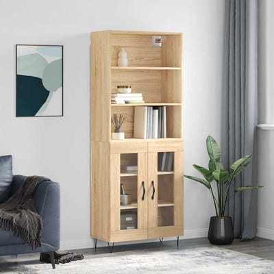 vidaXL - Hoge - kast - 69,5x34x180 - cm - bewerkt - hout - sonoma - eikenkleurig