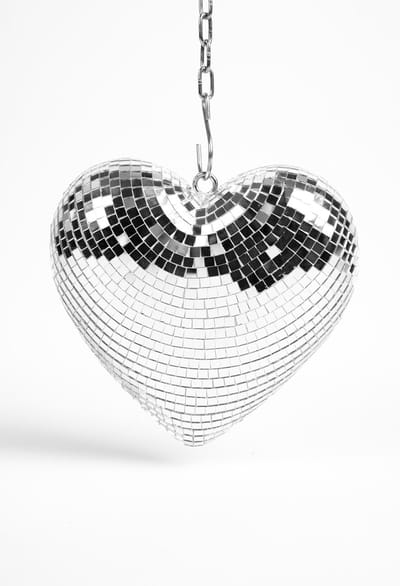 KIMU® Hart 17 cm Spiegeltjes Zilver - Hartje Liefde Raamhanger Trouwdecoratie Feest - Valentijn Bruiloft Spiegels Deco Discobal Discobol Spiegelbol Festival