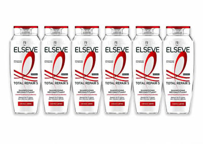 L'Oréal Paris Elvive Total Repair 5 Shampoo - Voor beschadigd haar - Herstellend concentraat met ceramiden - 6x 300ML
