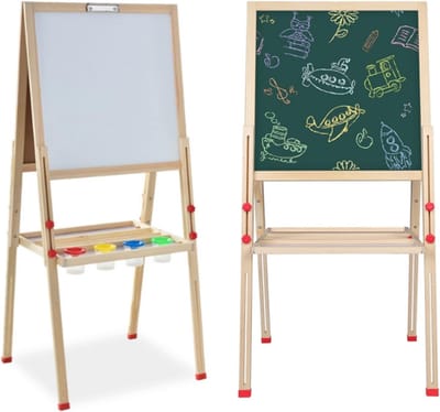 3-in-1 Magnetisch Houten Bord voor Kinderen met Easel en Accessoires voor Creatief Leren
