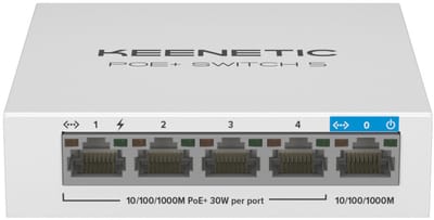 Keenetic PoE+ Switch 5 (KN-4610) Unmanaged Gigabit Ethernet (10/100/1000) Power over Ethernet (PoE) Desktop Wit
