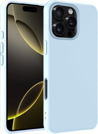 Hoesje - Geschikt voor Apple iPhone 16 Pro - Sterk & Shockproof - Hoes Cover - Siliconen Case - Telefoonhoesjes - Lichtblauw