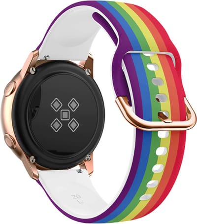 Strap-it Smartwatch bandje 20mm - siliconen bandje regenboog print geschikt voor Polar Ignite / Ignite 2 / Ignite 3 / Unite / Pacer - Huawei Watch GT 2 42mm / GT 3 42mm / GT 3 Pro 43mm