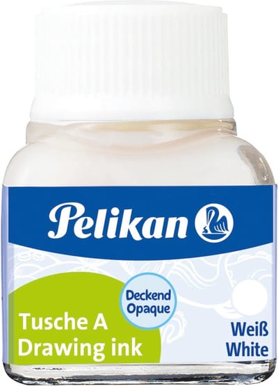 Pelikan Oost-Indische inkt wit, flesje van 10 ml 10 stuks