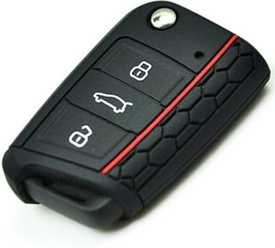 VCTparts® Volkswagen Sleutel Hoes Siliconen Cover zwart Rood [Golf 7 - Octavia A7]