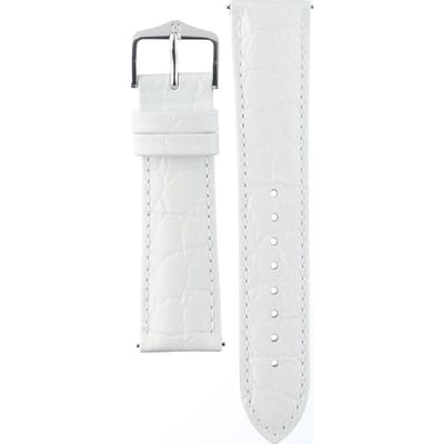 Hirsh Horlogeband -  Crocograin Wit - Leer - 20mm