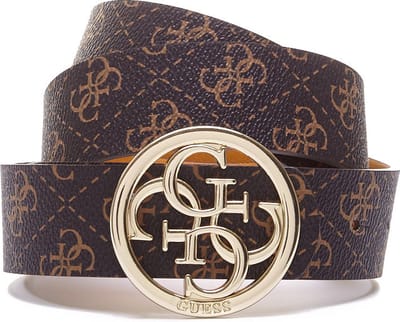 Guess, Jensen Pas Ajuster et Rev, Modèle Double Face, Ceinture Textile, Marron, Jaune Moutarde, Pour Femmes, Taille M gray