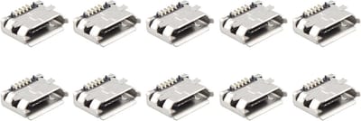 10 Stuks Micro USB Type B Bushing, 180 Graden 5 Pin SMD SMT Soldeerconnector voor Smartphones en Tablets