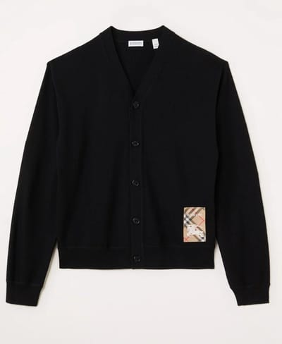 Burberry Junior Rome fijngebreid vest van wol - Zwart - Maat 116